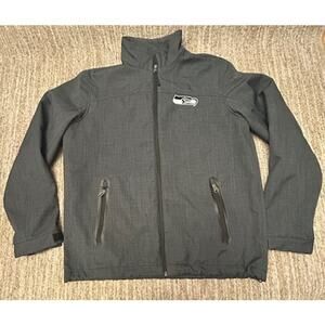 NFL Seattle Seahawks Blue Steel Gray Team Fleece Lined Jacket Mens Size L